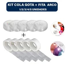 Kit Fita Arco Descontruído Bexiga 5 Metros + Cola Gota Adesiva Para Balão 1/2/3/4/5 Unidades