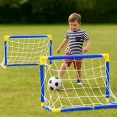 Kit 2 Mini Gol Futebol Com Mini Trave Chute Gol a Gol Com Bola + Rede + Bomba Brinquedo Golzinho