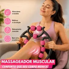 Rolo Massageador Emagrecimento Corporal - Alívio de Dor Muscular na Coxa Pernas Panturrilhas Pescoço