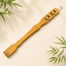 KIt com até 3 Coçador de Costas Bambu - Massageador c/ Mãozinha de Coçar Cabo Longo 46cm Resistênte