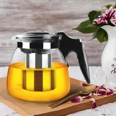 Chaleira Bule de Vidro Transparente Com Infusor Para Chá Café Suco