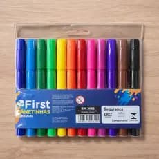 Conjunto Canetinhas Hidrocor Coloridas Kit 12 Unidades Para Desenho Arte Escolar