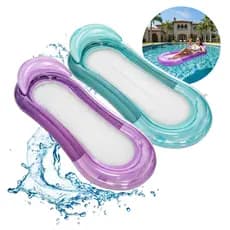Boia Rede Cama Flutuante Piscina Inflável Deitado Reclinável Espreguiçadeira Praia Verão