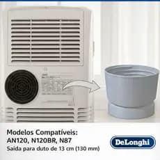 Adaptador Exaustão Ar Condicionado Portátil DeLonghi Pinguino AN120 AN130 N80 N90 p/ Duto 13