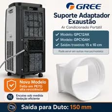 Suporte Adaptador Exaustão Ar Condicionado Portátil Gree Shiny GPC12AK GPC10AH Duto 150mm