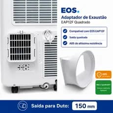 Suporte Adaptador Exaustão Ar Condicionado Portátil EOS EAP12F Quadrado Duto 150mm