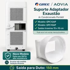Suporte Adaptador Duto Ar Condicionado Portátil Gree Aovia GPC12AP GPC10AP 150mm