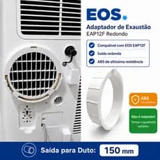 Suporte Adaptador Ar Condicionado Portátil EOS Arctic Fresh EAP12F Redondo Duto 150mm - ABS