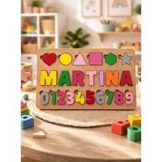 Tabuleiro Educativo Alfabetização Personalizado com Nome em MDF Colorido