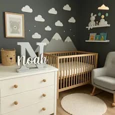 Letra Decorativa MDF com Nome Personalizado Enfeite Quarto Bebê Infantil