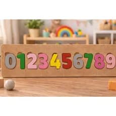 Tabuleiro Numeral 0-9 Educativo Infantil em MDF Colorido