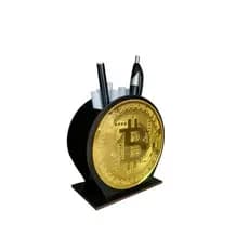 Porta Canetas Lápis Organizador de mesa escritório Bitcoin