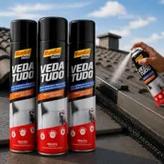 Kit 03 Unidades Spray Veda Tudo Impermeabilizante 400ml Cor Preto Veda Borracha Liquida Telha Calha