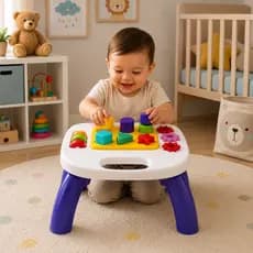 Mesa Didática Infantil Com Som de Buzina  Mesinha Atividades Educativa Bebê Criança Menino Menina