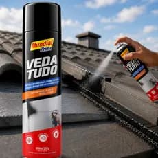 Spray Veda Tudo Impermeabilizante 400ml Cor Preto Veda Borracha Liquida Protege Telha Calha Rufo