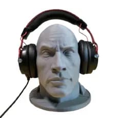 Suporte para Headset – Cabeça do The Rock | Impressão 3D Realista