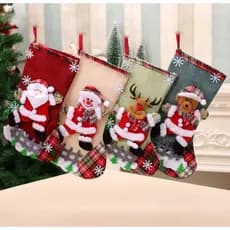 4 Botinhas Natalina Decoração Papai Noel Boneco Neve Rena