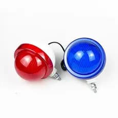 Veículo elétrico motocicleta frente polícia luz bateria aviso do carro piscando luz redonda vermelho azul forte luz patr