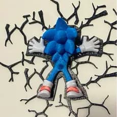 Sonic para Gabinete Gamer - Decoração Efeito Vidro Quebrado