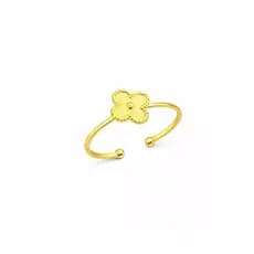 Anel Feminino Trevo Dourado Ajustável Banhado Folheado A Ouro 18k Dourado Ajustável Presente Dia dos namorados