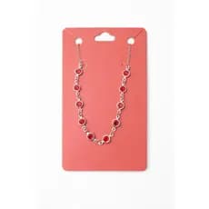 Colar Feminino Pedra Zircônia rosa Ponto de Luz Folheado Prata 925