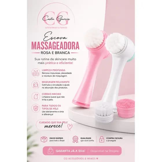 Escova Limpeza Facial 2 Em 1 Aparelho Massagem Esponja Cerdas Macias Dupla Face Escova De Limpeza De Cravos