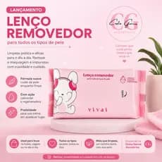 Mini Lenço Umedecido Demaquilante Vivai Remove Maquiagem Limpeza Facial Prático