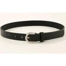 Cinto Social Feminino Liso em Couro Sintético de Alta Resistência Preto Fivela em Metal