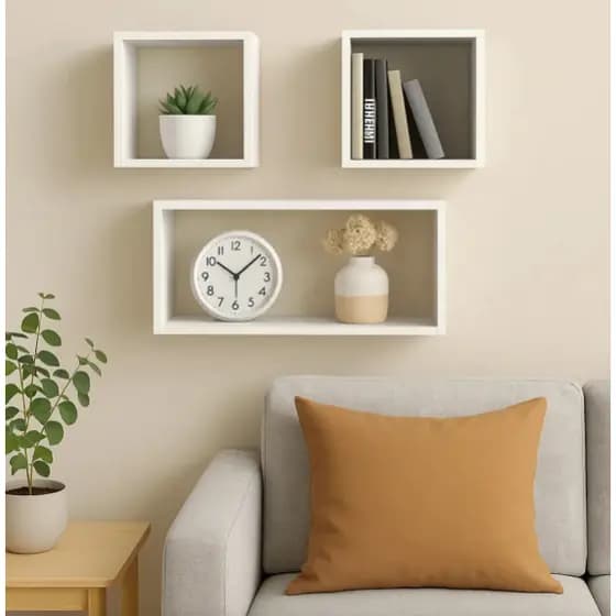 Kit 3 Nicho Planejado Decorativo Livros 50x25 + 20x20cm Mdf