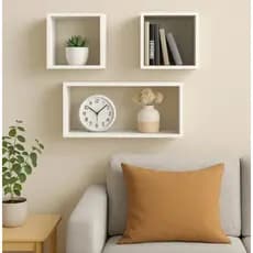 Kit 3 Nicho Planejado Decorativo Livros 50x25 + 20x20cm Mdf
