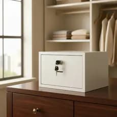 Cofre Com Chave Em Mdf 15mm Branco Cofrinho 30x20x20cm Branco