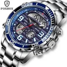 Foxbox Lige Top Marca De Luxo Digital Mens Relógios Top Luxo Esporte Quartz Pulso Para Homens Todo O Aço Militar Relógio