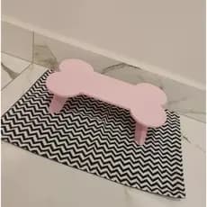 Suporte Comedouro e Bebedouro Pet Mesinha Osso Cachorro Pequeno Porte Colorido