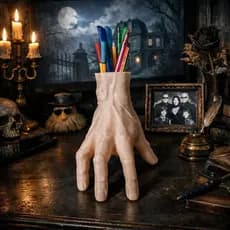 Porta Canetas Mão Família Addams Gótica Decorativa Halloween Organizador Mesa Escritório Presente Criativo item 3D Geek