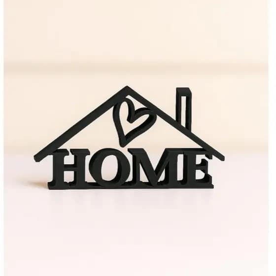 Placa Decorativa HOME 13x7,5 cm – Decoração Minimalista para Casa, Nicho e Prateleira