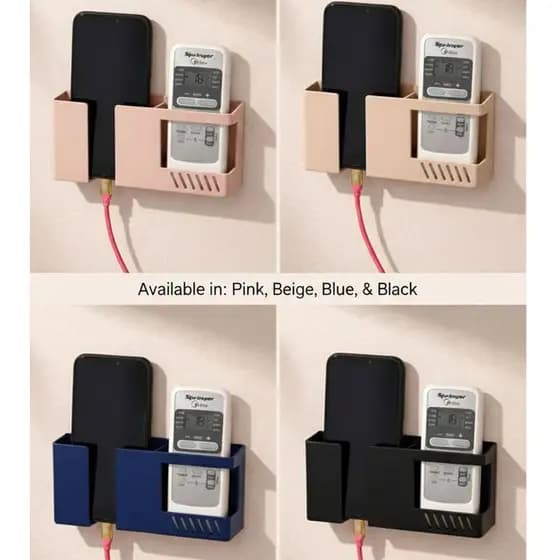 Suporte De Parede 2 em 1 Multifuncional Auto-Adesivo /Sem Furar Para Celular/ Controle Remoto/Banheiro Armazenamento