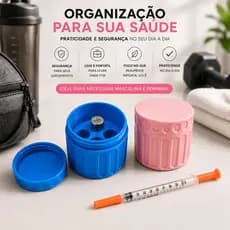 Porta Ampolas p/ 4 Unidades + 4 Tampas Grátis | Estojo Organizador Rígido Seguro tirze