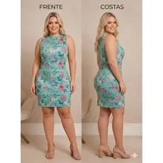 Vestido Tubinho Midi Feminino Floral – Moda Evangélica, Elegante, Social e Confortável