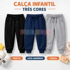 Kit 2 Calça Infantil Moletom Calça Infantil de Moletom Calça Escolar Flanelada Calça Infanto Juvenil