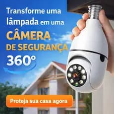 1 UNIDADE - Câmera Lâmpada de Segurança Vigilância IP Wi-Fi 360° Visão Noturna FullHD