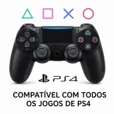 Controle PS4 Bluetooth Sem Fio Preto – Dualshock Wireless Compatível PS4