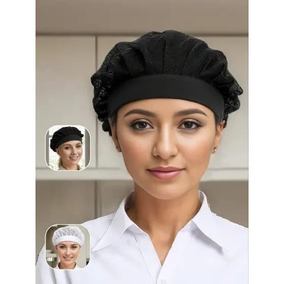 Kit com 3/4/5/8 Toucas Telinha Lavável para Cozinha e Restaurante