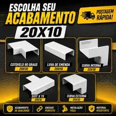 Acabamento de Canaleta Branca 20x10 - Tramontina