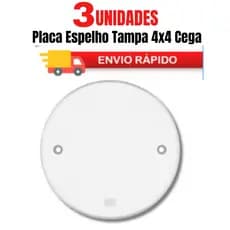 3 Placa Espelho Tampa 4x4 Cega Redonda Modelo Pollar Radial Tomadas e Interruptores