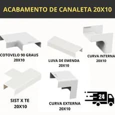 Acabamento de Canaleta Branca 20x10 - Tramontina
