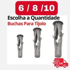 Bucha FU 6,8 E 10  Bucha  Baiana  para Tijolo Furado Oco Vazado Bucha P/ Bloco
