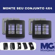 MONTE SEU CONJUNTO 4X4-TOMADA 10A/20A INTERRUPTOR SIMPLES/PARALEL MODULO CEGO,SAIDA DE FIO.-MARGIRIUS B3 PRETO