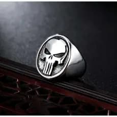 Anel dedeira justiceiro the punisher caveira aço inoxidavel inox cromado