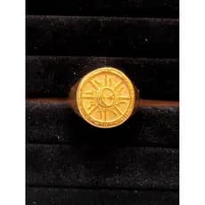 Anel Dedeira Sol e Lua aço inoxidável dourado