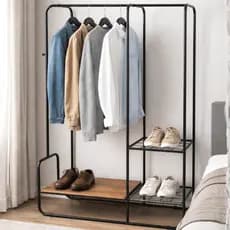 Cabideiro Arara De Roupas Metal Organizador Roupeiro Guarda Roupa Modular Com Sapateira